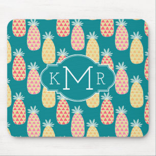 Monogram för ananasklottermönster musmatta