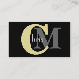 Monogram för anpassade Gult Affärskort Visitkort