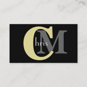 Monogram för anpassade Gult Affärskort Visitkort