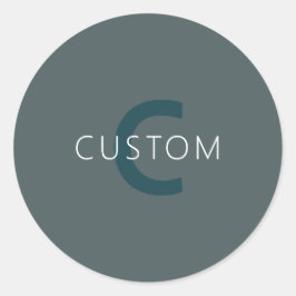 Monogram för Anpassadet snyggt Runt Klistermärke