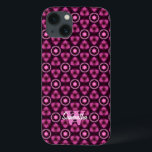 Monogram för anpassat namn för rosa och svart Möns<br><div class="desc">unika anpassaden:inga smarta caseser. Dessa coolor är tillverkade av Webgrls moderna geometriska textildesign i en rad färg. . Anpassa med ditt namn,  initialer,  monogram,  logotyp eller anpassningsbar.. med anpassadet Monogram och namn för ett unikt område av typen fodral</div>