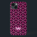 Monogram för anpassat namn för rosa och svart Möns<br><div class="desc">unika anpassaden:inga smarta caseser. Dessa coolor är tillverkade av Webgrls moderna geometriska textildesign i en rad färg. . Anpassa med ditt namn,  initialer,  monogram,  logotyp eller anpassningsbar.. med anpassadet Monogram och namn för ett unikt område av typen fodral</div>