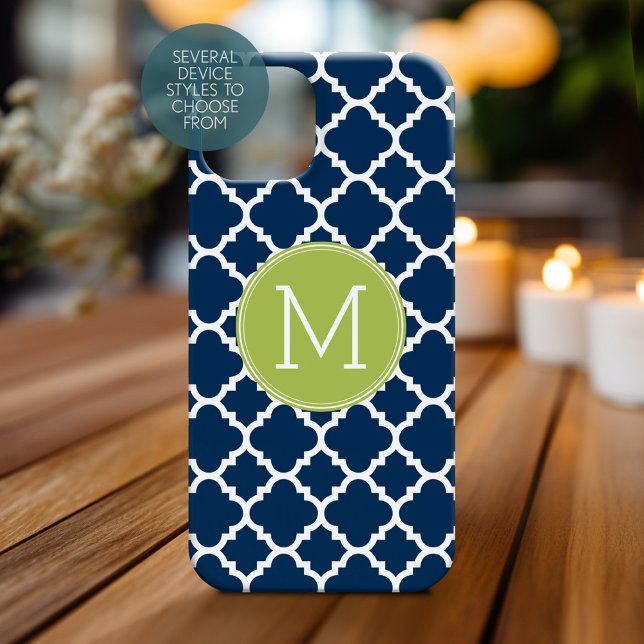 Monogram för Anpassningsbar av kalk och marin geom (Personalized Phone Case with Monogram)