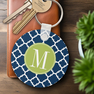 Monogram för Anpassningsbar av kalk och marin geom Nyckelring