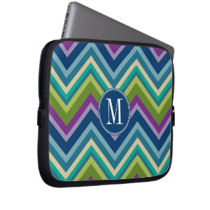 Monogram för Anpassningsbar för färglös Chevron Mö Laptop Fodral