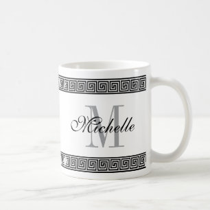 Monogram för anpassningsbar för gräns för mön kaffemugg