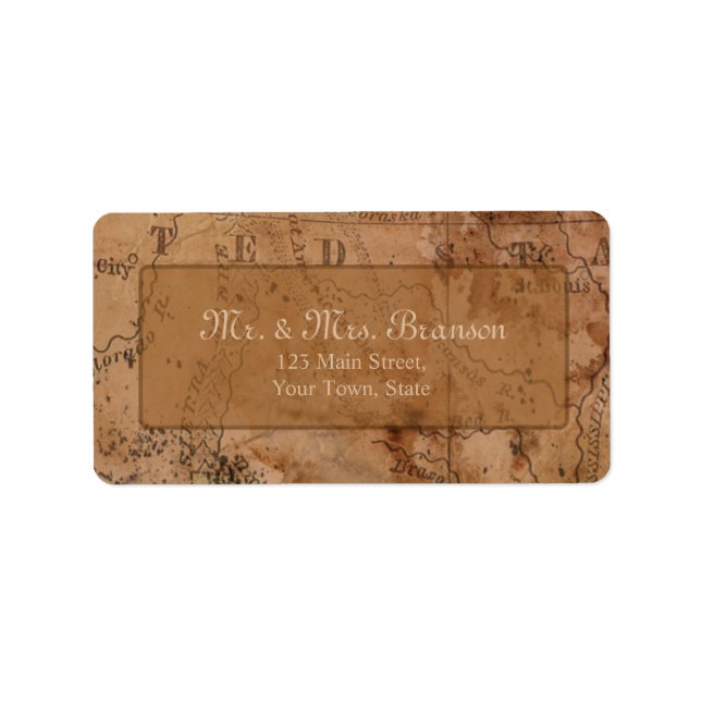 Monogram för Anpassningsbar för målbröllop i vinta Adressetikett (Framsidan)