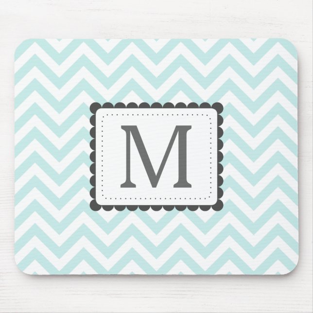 Monogram för anpassningsbar för Mintblått- och Musmatta (Framsidan)
