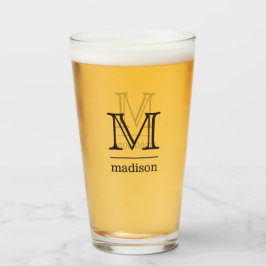 Monogram för anpassningsbar, pint glas för namn oc