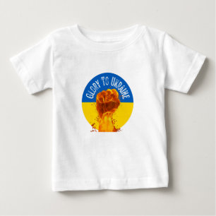 Monogram för att flamma upp Flagga i Ukraina T Shirt