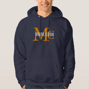 Monogram för avel för Maine Coonkatt Sweatshirt Med Luva