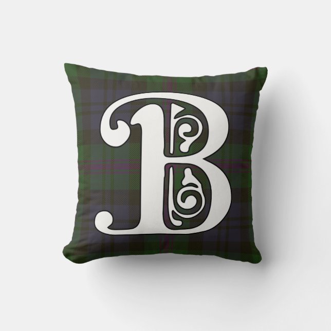 Monogram för Baird klanTartan Kudde (Framsida)