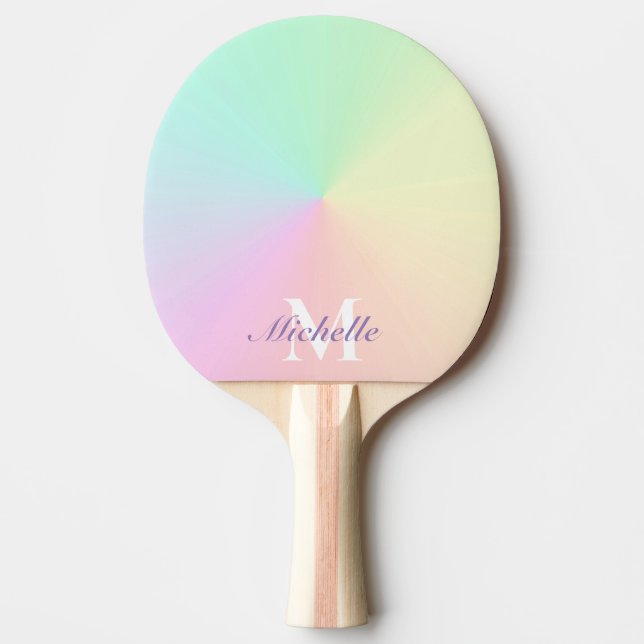 Monogram för beräknad övertoning Ombre Rainbow Nam Pingisracket (Framsidan)