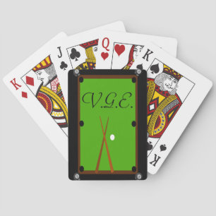Monogram för biljardbassängbord kortlek