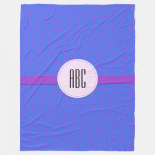 Monogram för blå Lila Geometric Personlig Fleecefilt