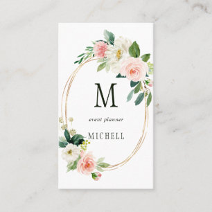 Monogram för blogginoval Guld Ram Visitkort