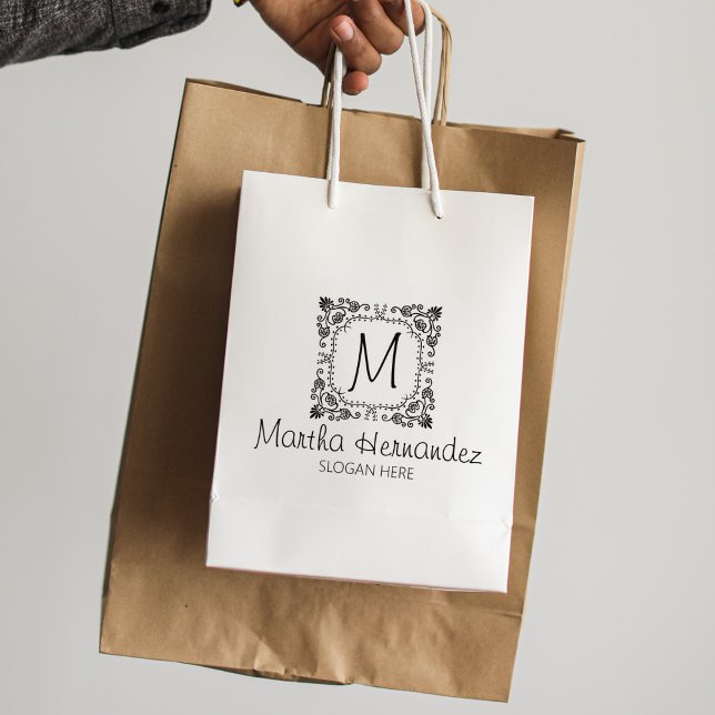 Monogram för Blommigt av anpassningsbar, stor för  Stämpel (Skapare uppladdad)