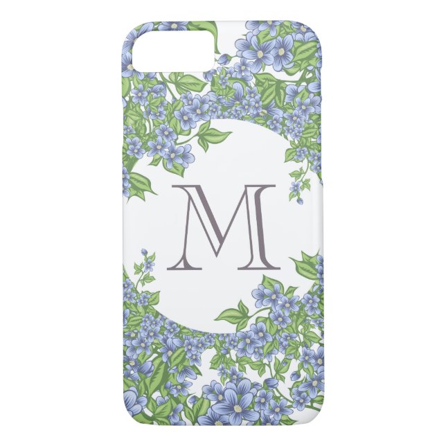 Monogram för blommigt Case-Mate iPhone skal (Baksida)