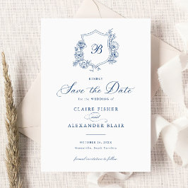 Monogram för blommigt Elegant Ro Vapensköld Spara  Inbjudningar
