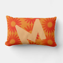 Monogram för Blommönstret Fall Collection Bright Lumbarkudde