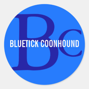 Monogram för Bluetick Coonhoundavel Runt Klistermärke