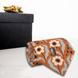 Monogram för bränd Orange äggblommor Slips