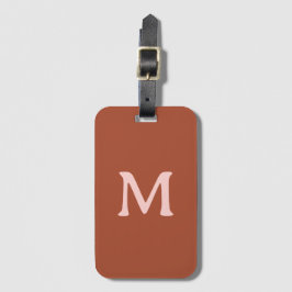 Monogram för bränd Orange Anpassningsbar Bagagebricka