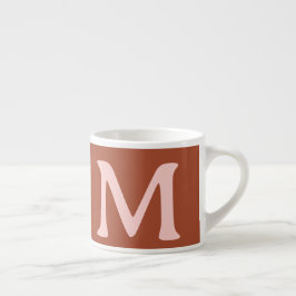 Monogram för bränd Orange Anpassningsbar Espressomugg