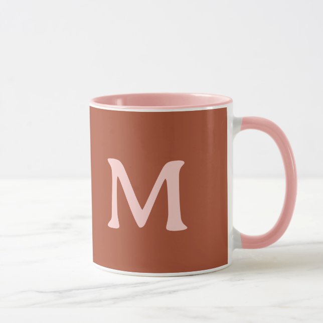 Monogram för bränd Orange Anpassningsbar Mugg (Höger)