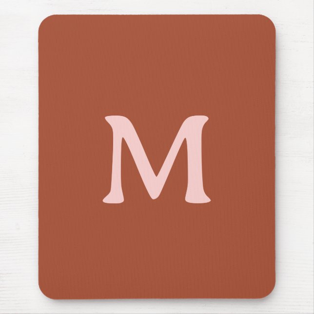 Monogram för bränd Orange Anpassningsbar Musmatta (Framsidan)