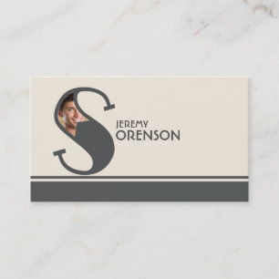 Monogram för brev S för personligfoto initial Visitkort