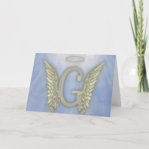 Monogram för brevG-ängel Anteckningskort