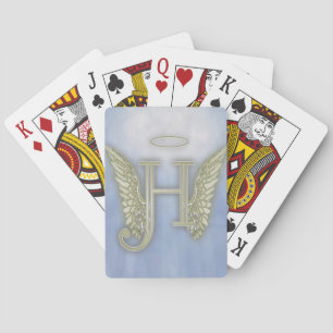 Monogram för brevH-ängel Spel Kort