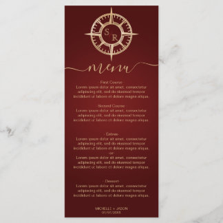 Monogram för Bröllop Destination Guld Compass Mono Meny