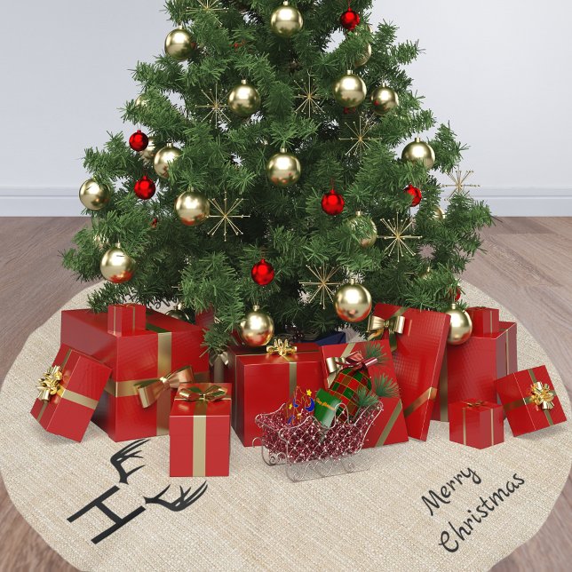 Monogram för brunkolsfamiljer julgransmatta borstad polyester (Skapare uppladdad)