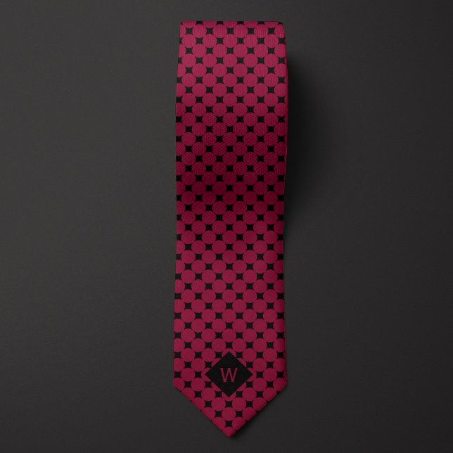 Monogram för Burgundy Business Circles Slips (Skapare uppladdad)
