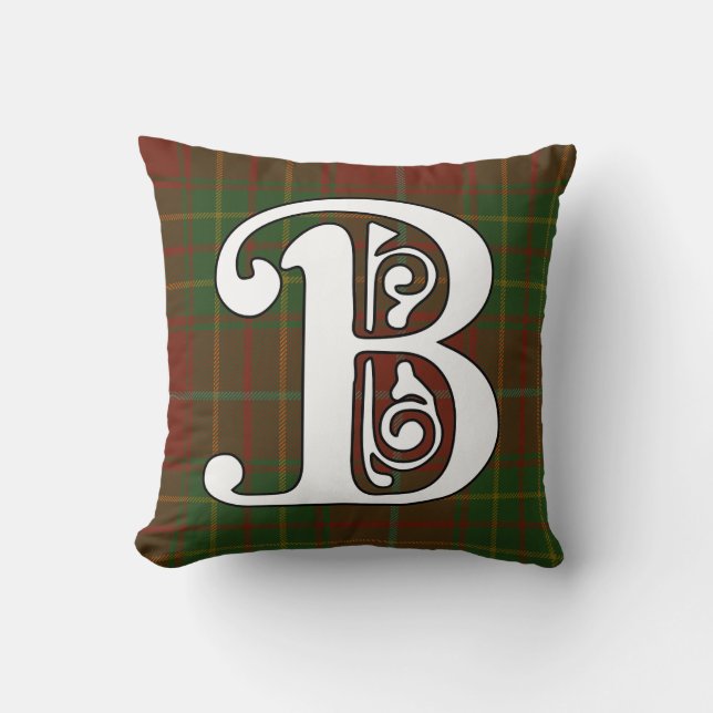 Monogram för Burnett klanTartan Kudde (Framsida)
