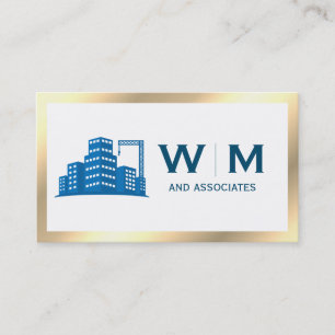 Monogram för byggmonogram guld Gräns Visitkort