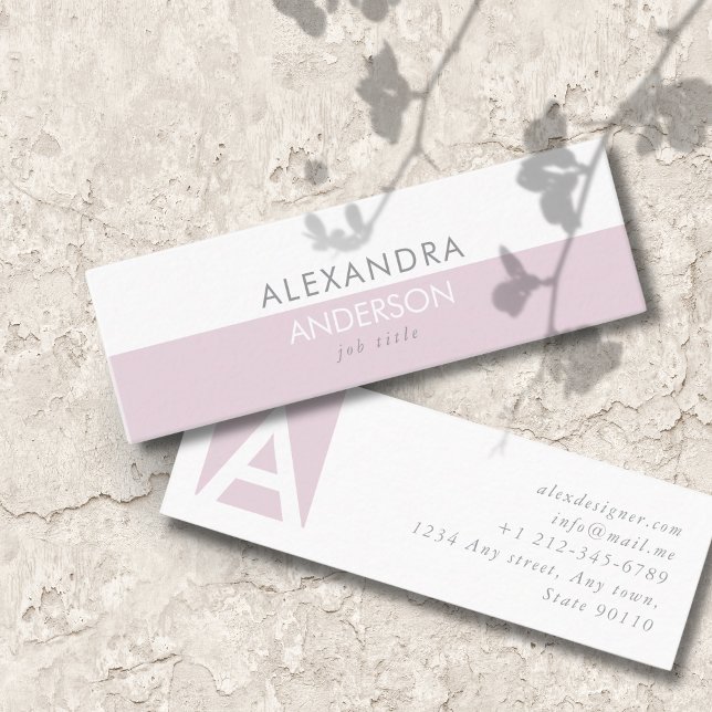 Monogram för chicens Professionell - minimalt Mini Visitkort (Chic Professional Monogram Minimal Mini Business Card)