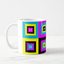 Monogram för CMYK Graphic Designer-rutor Kaffemugg