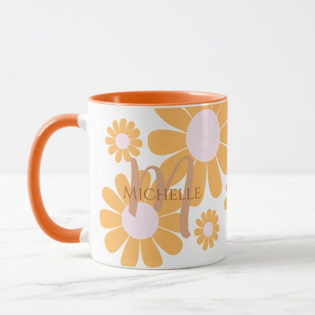 Monogram för daisyns Orange Mugg (Vänster)