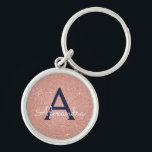 Monogram för den blå Glitter-Gnistran rosa ros Gul Rund Silverfärgad Nyckelring<br><div class="desc">nyckelkedjan Rosa ros Guld och marin blå faux Glitter och Gnistra Elegant. Dessa nyckelkedjor kan anpassas så att de omfattar ditt första och första namn och är en perfekt-,  bachelorette-möhippa eller födelsedagsfest-tjänst.</div>