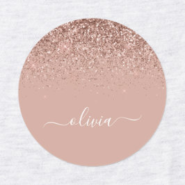 Monogram för den Rosan ro, Svarta Glitter Chic Klistermärke