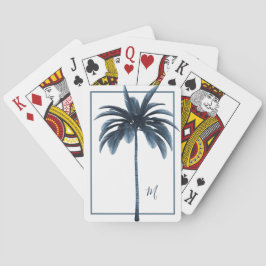 Monogram för den tropiska Eleganten Handflatan Whi Casinokort