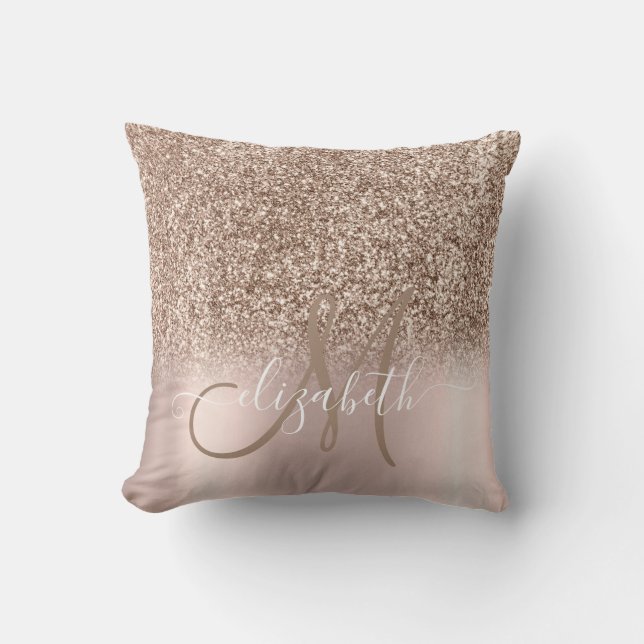 Monogram för det moderna Eleganten Ro Glitter Kudde (Framsida)