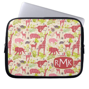 Monogram för djungelparadis laptop sleeve