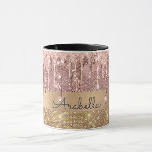 Monogram för drivning av Guld i Ro Glitter Mugg