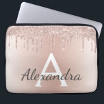 Monogram för drivrutiner för  Rosa ros Guld Glitte Laptop Fodral<br><div class="desc">Rosa ros Guld-metallisk drivning Glitter och Gnistra Modern och Elegant Monogram Fodral. Fodral kan anpassas så att det omfattar ditt första och första namn och gör en underbar julklapp eller en svensk 16-dagarsgåva.</div>