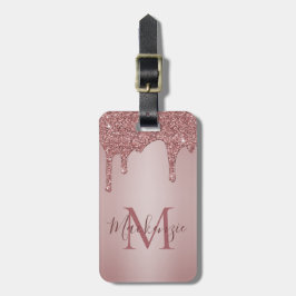 Monogram för drivrutiner i chic Ro Glitter Bagagebricka