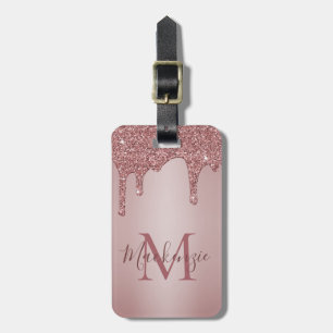 Monogram för drivrutiner i chic Ro Glitter Bagagebricka